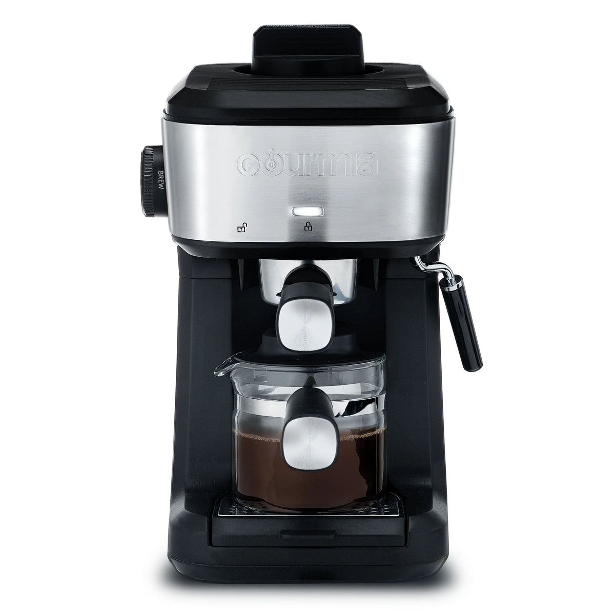 Steam Espresso, Cappuccino, and Latte Maker with Frothing Wand V58959