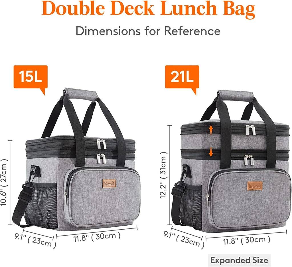 Grey Insulated Lunch Bag 21L X261