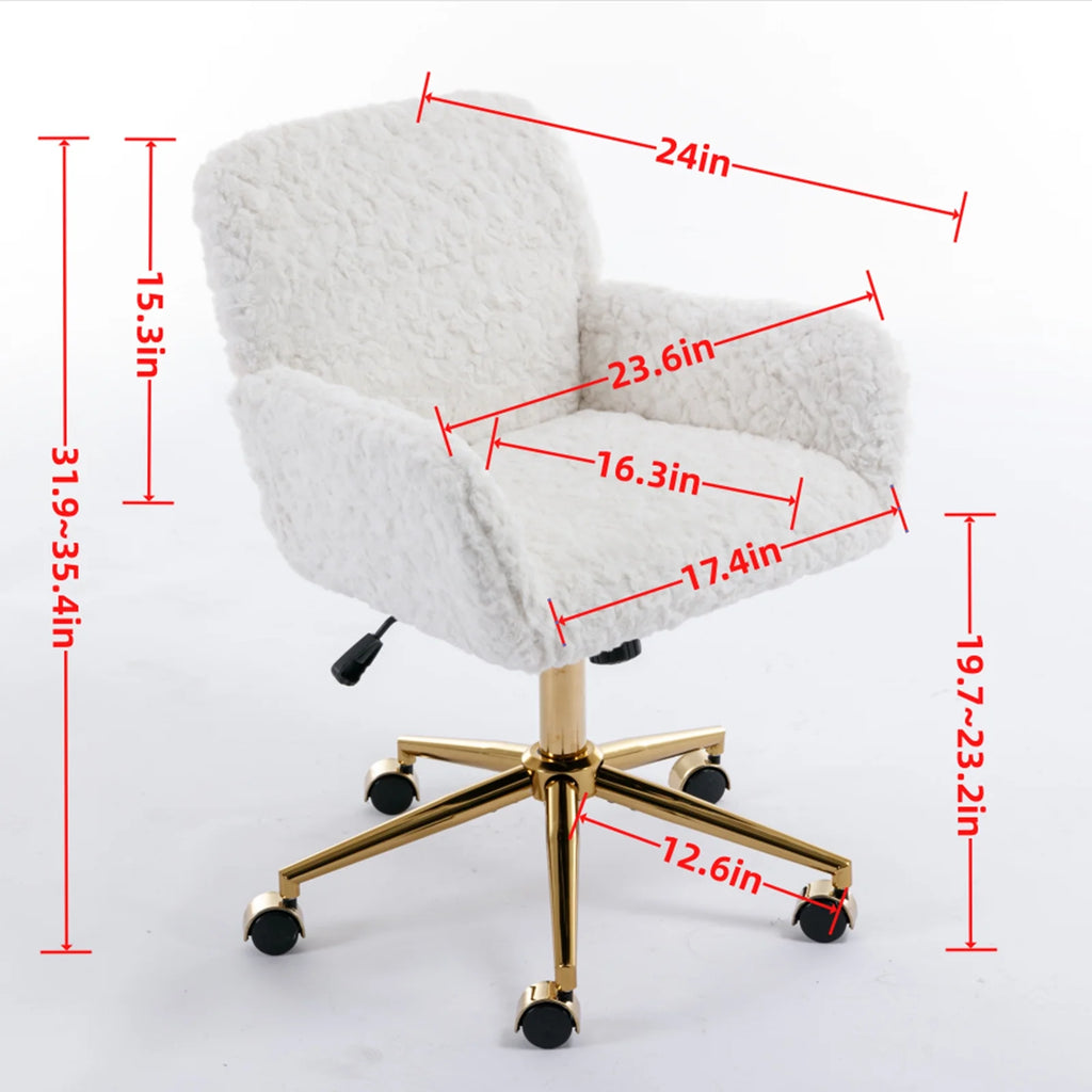 Black Adjustable Swivel Office Chair with Golden Metal Base M13693