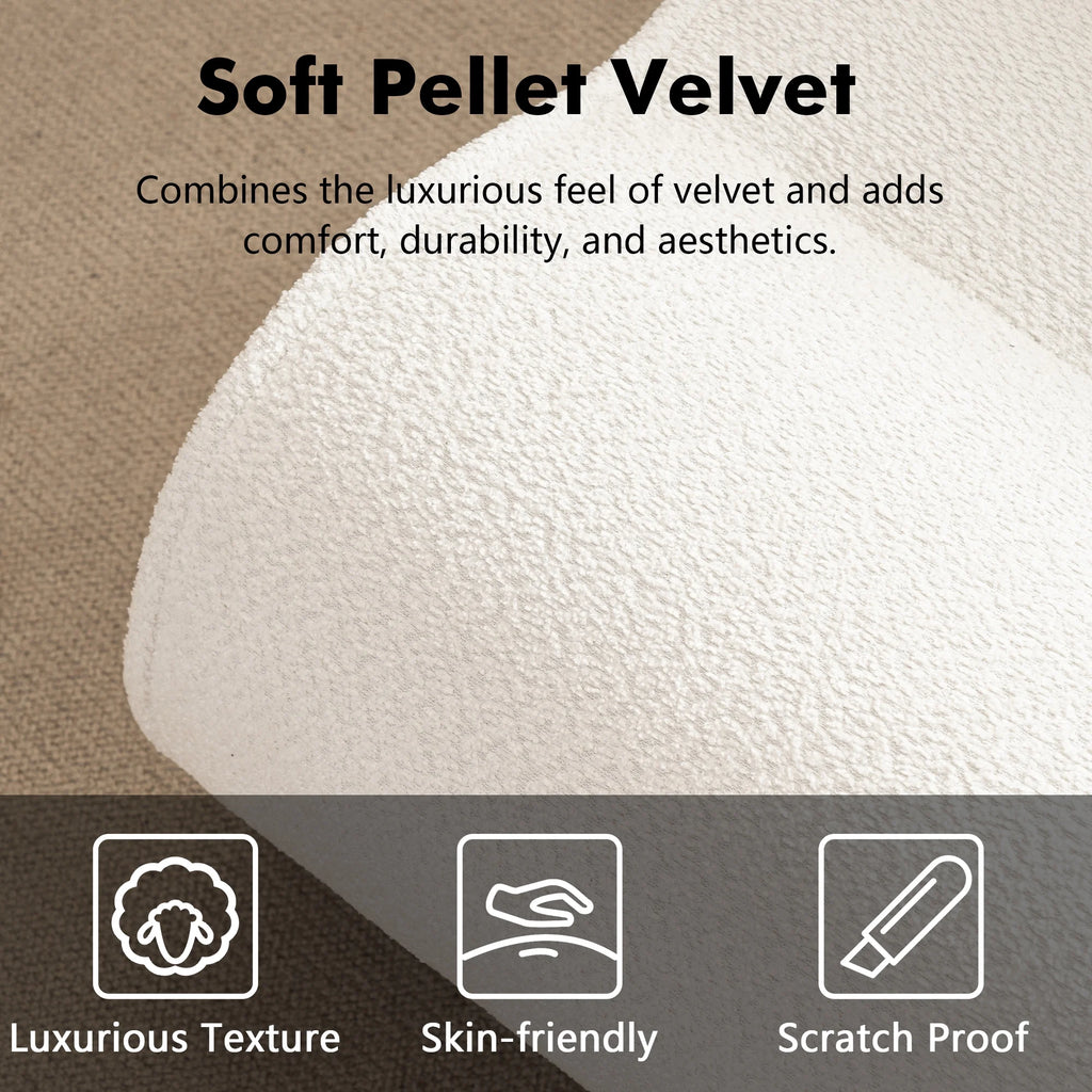 Soft Pellet Velvet Recliner with Waist Pack Padding S157989