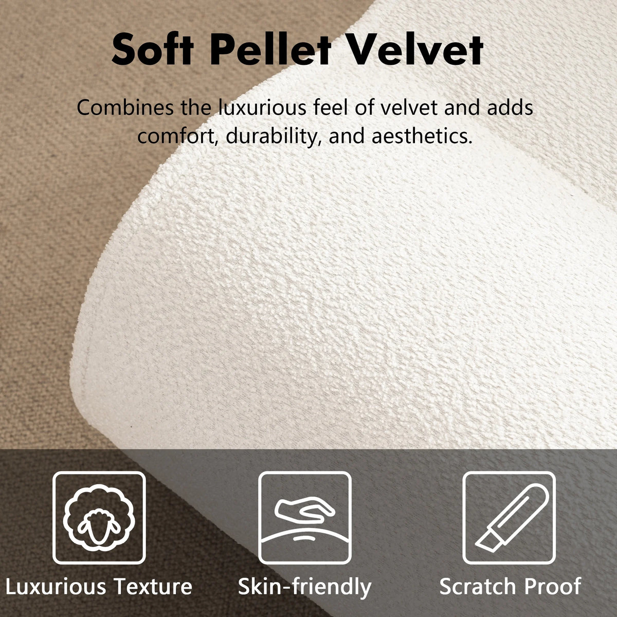 Soft Pellet Velvet Recliner with Waist Pack Padding S157989