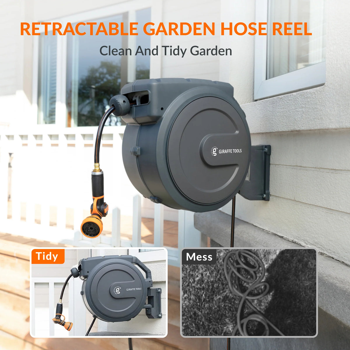 Retractable Garden Hose Reel 1/2in 100ft X618
