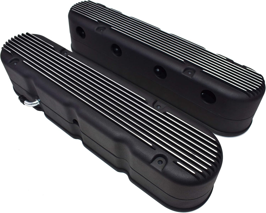 Polished Finned Cast Aluminum Valve Covers with Coil Mounts Y890