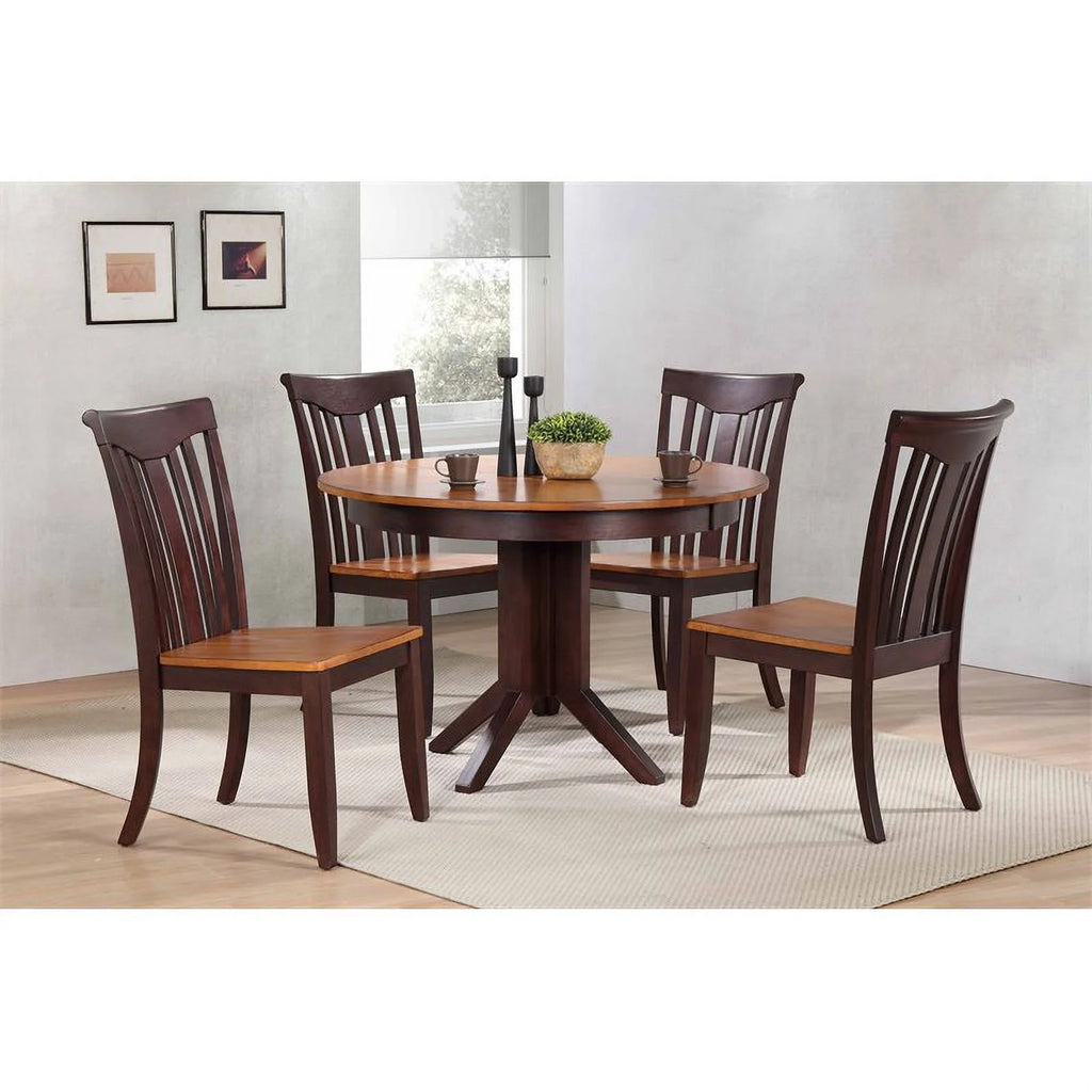 5 Pc Slat Back Rubberwood Dining Set J56950