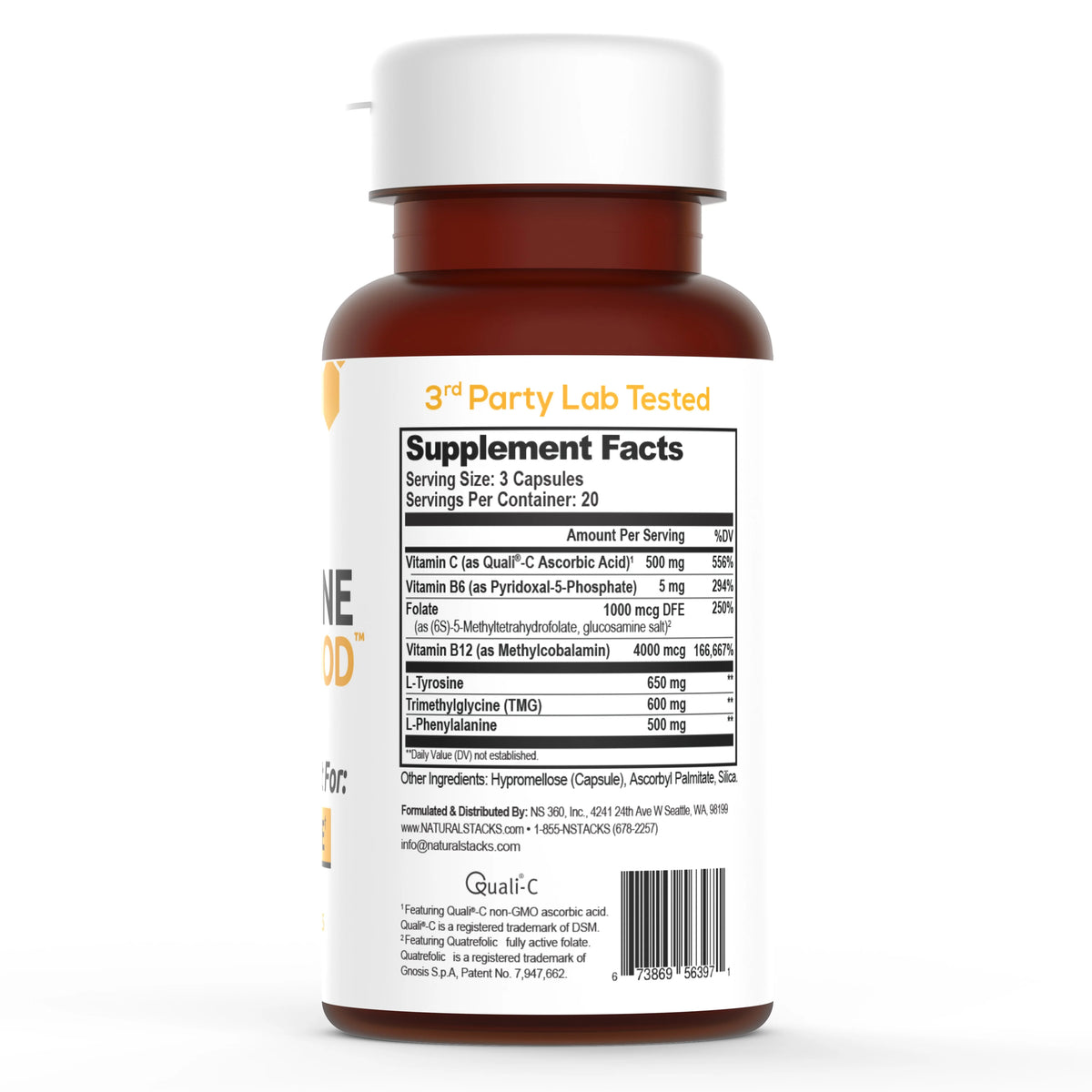 Dopamine Focus Supplement with L-Tyrosine, 60 Capsules T784