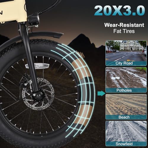 20"×3.0 Fat Tire Folding Electric Bike with 374.4Wh Battery I185679