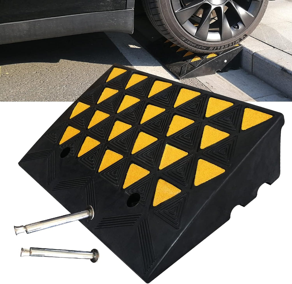 6 inch Rise Rubber Curb Ramp 23.5-in Width Non-Slip Heavy Duty Driveway Curb Ramps M9787