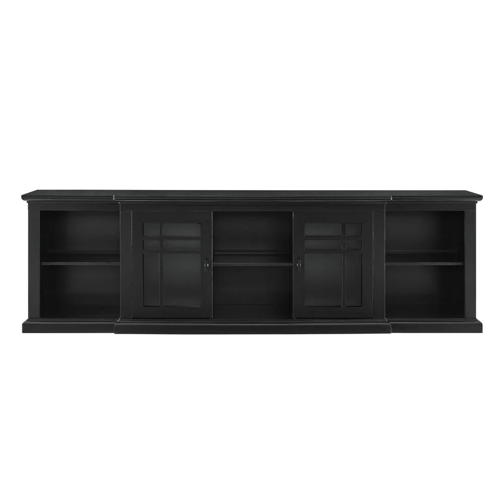 80" 2 Door Black Wood Console R7162