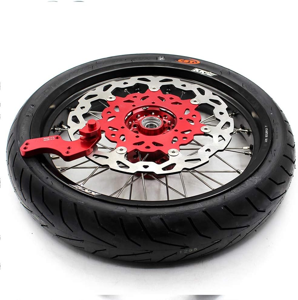 Red Hub Supermoto Wheels with CST Tires Z2460