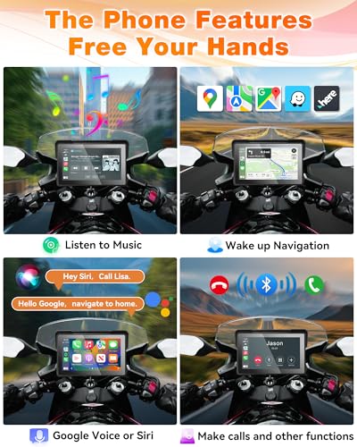 7 Inch Waterproof Touchscreen Motorcycle CarPlay Screen C143