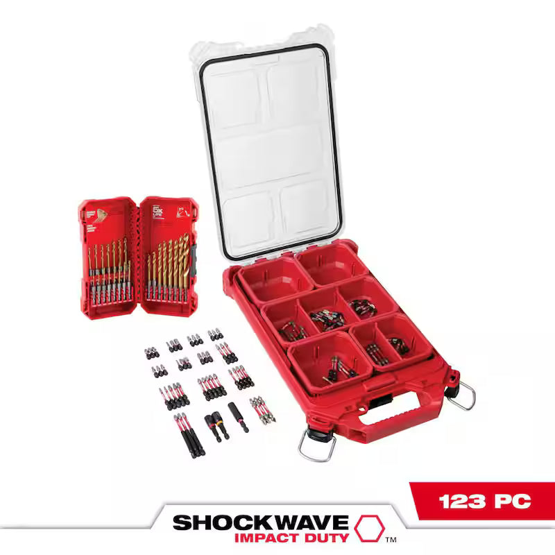Alloy Steel Screwdriver Bit Set with Titanium Drill Bit Set (123-Piece) B741440