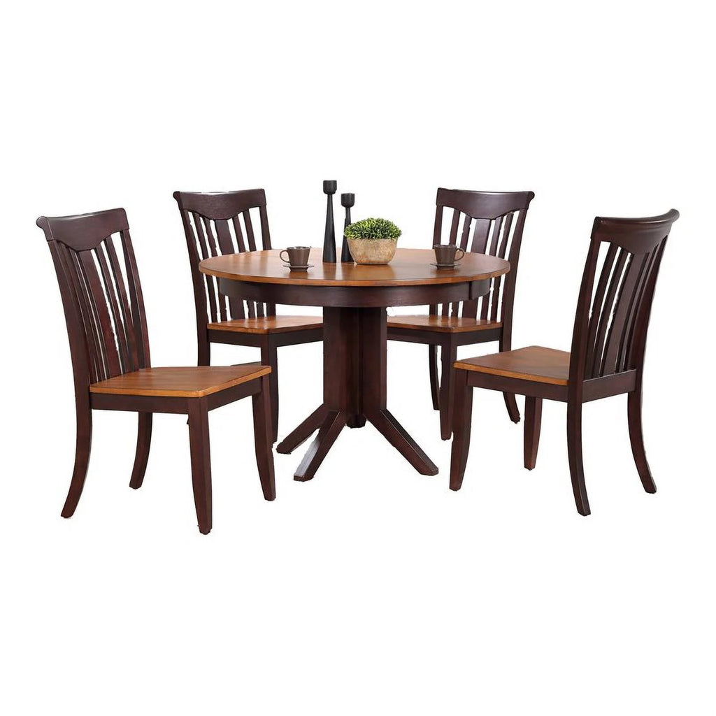 5 Pc Slat Back Rubberwood Dining Set J56950