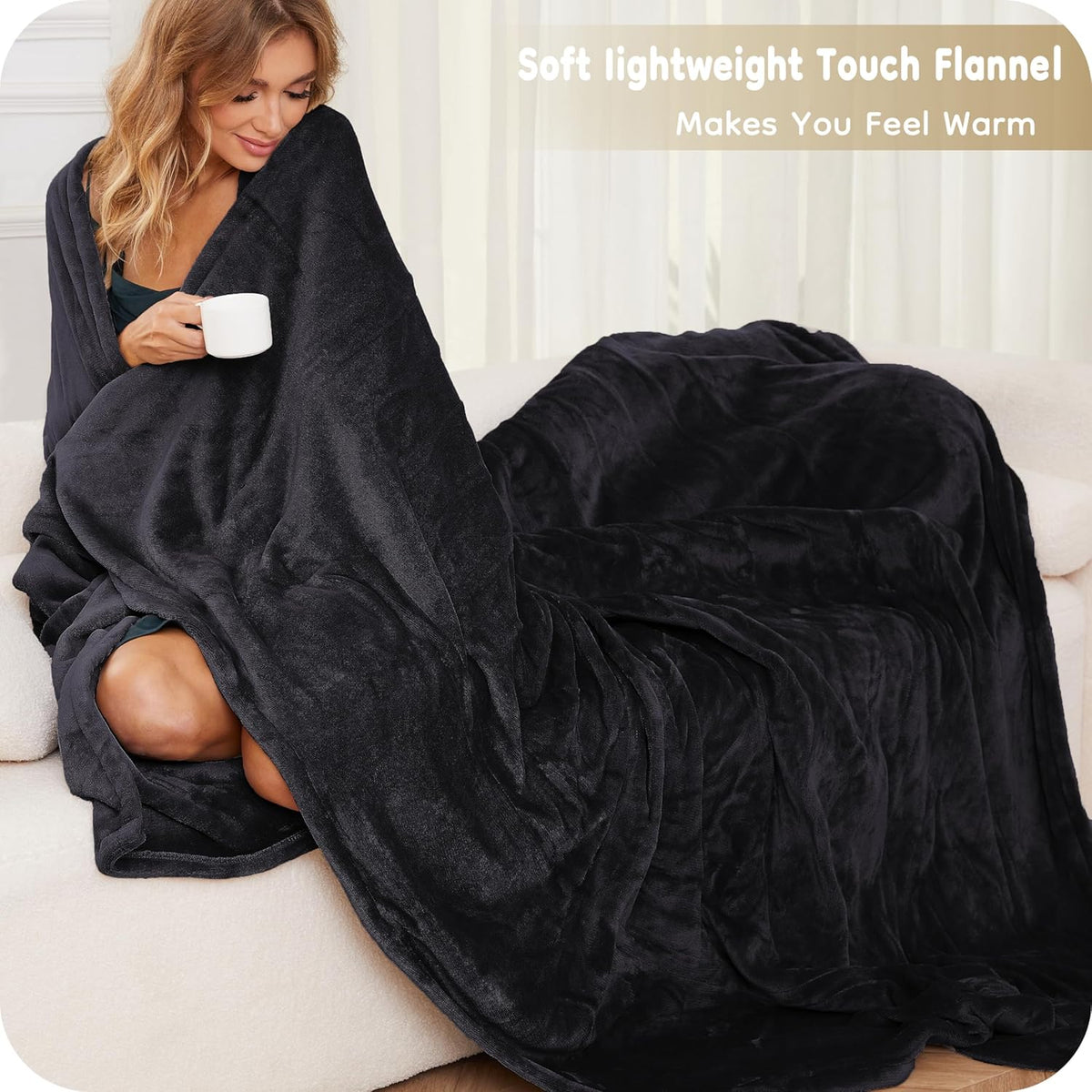 72" x 84" Full Size Dark Grey Flannel Heated Blanket X979076