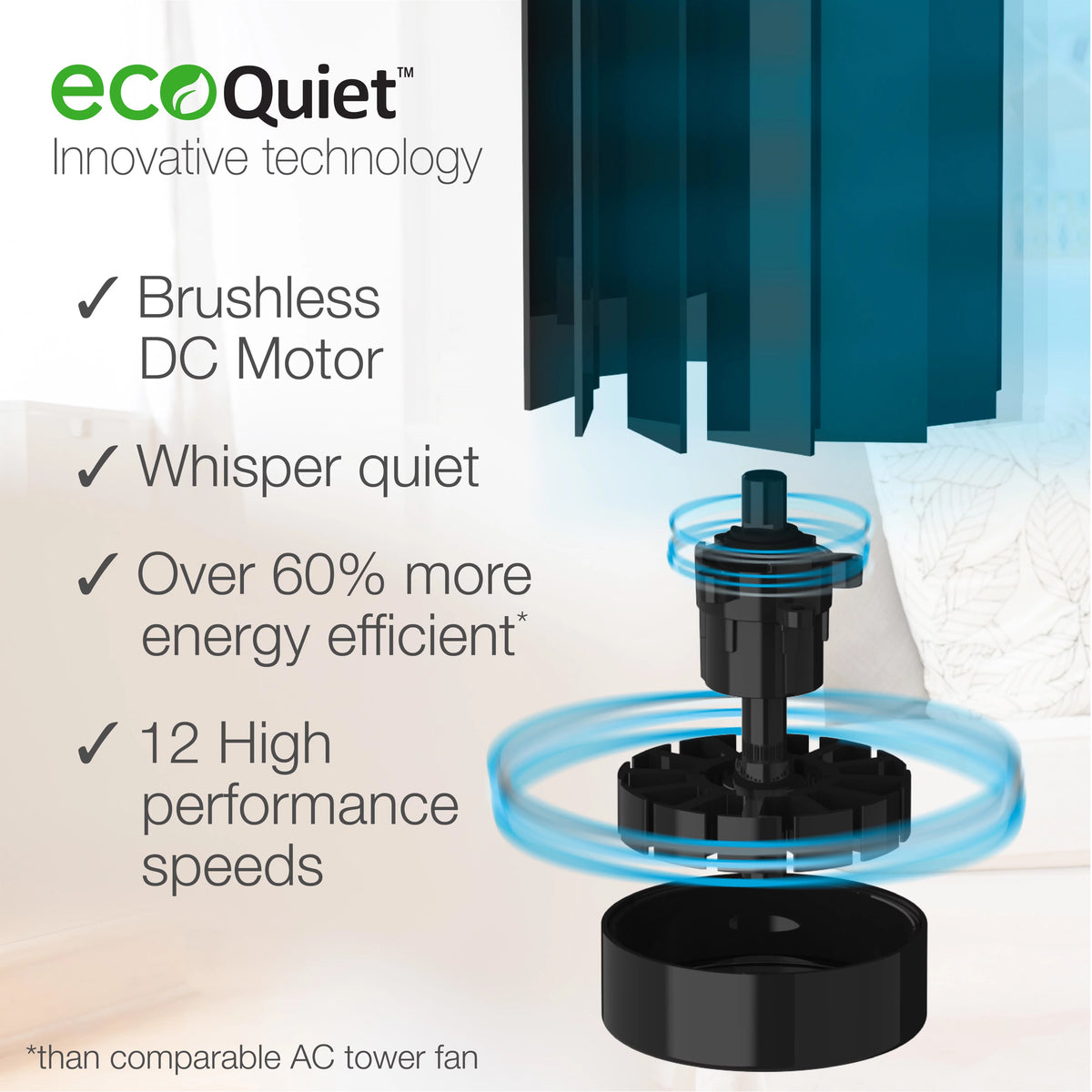 Black Tower Fan with Remote Control X105