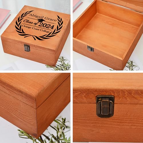 Custom Graduation Wooden Box with Name & Grad Year M31743
