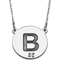 Sterling Silver Initial Disc Pendant Necklace, 20" U671