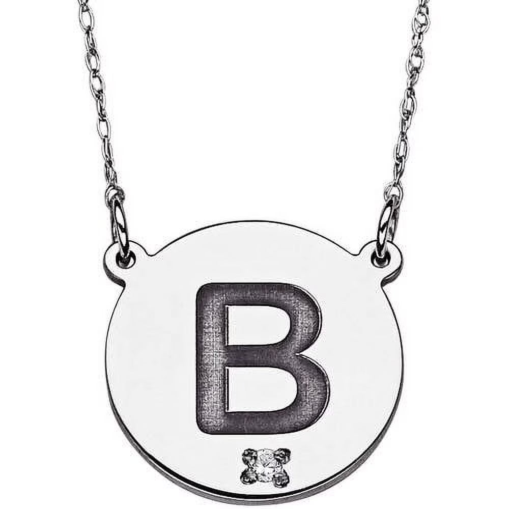 Sterling Silver Initial Disc Pendant Necklace, 20" U671