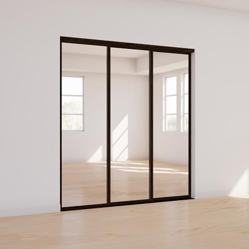 90"x80" White Triple Pane Multi Sliding Glass Wall Room Divider with Aluminum Framed Clear Tempered Glass Z34440