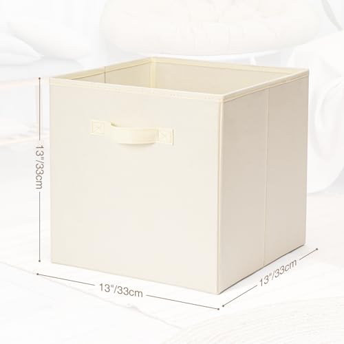 13 inch Foldable Fabric Storage Cubes Bins 6 Pack with Handle W429485