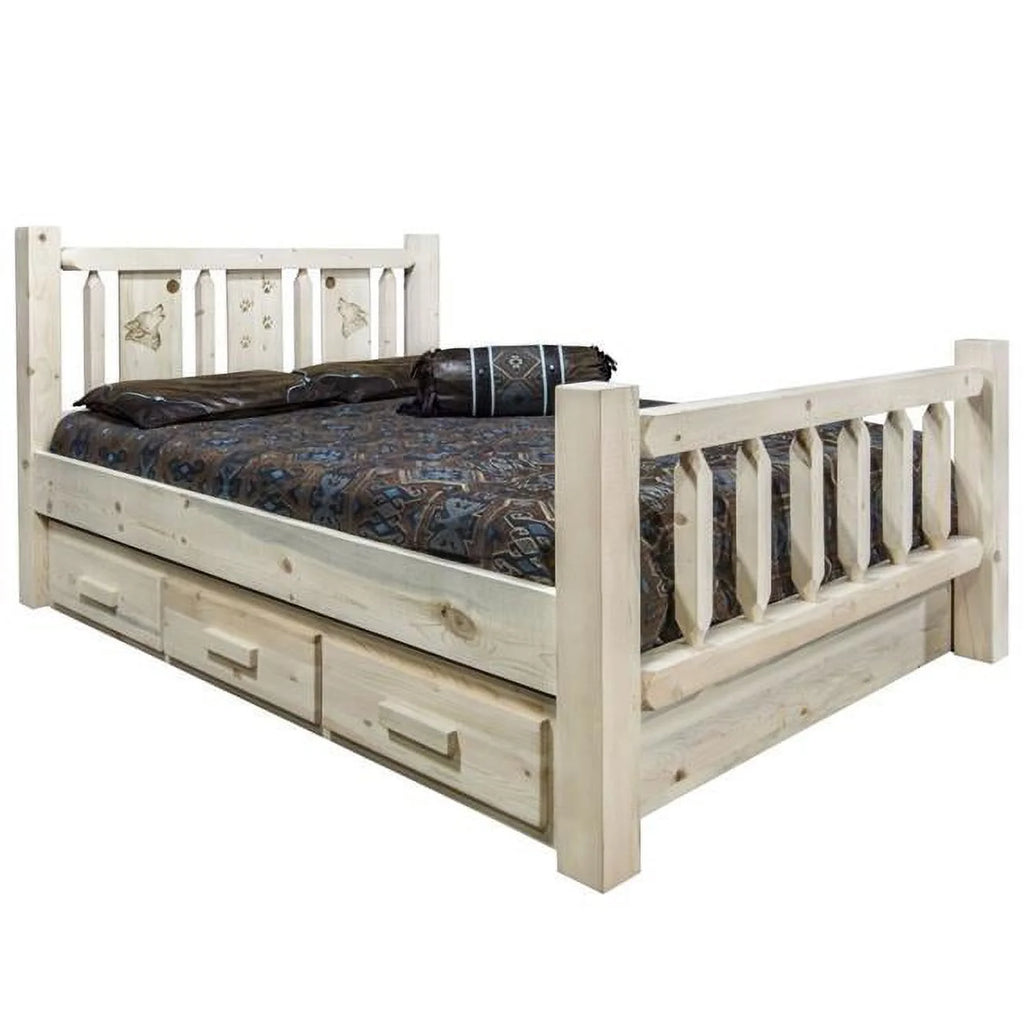 Solid Wood Queen Storage Bed P81759