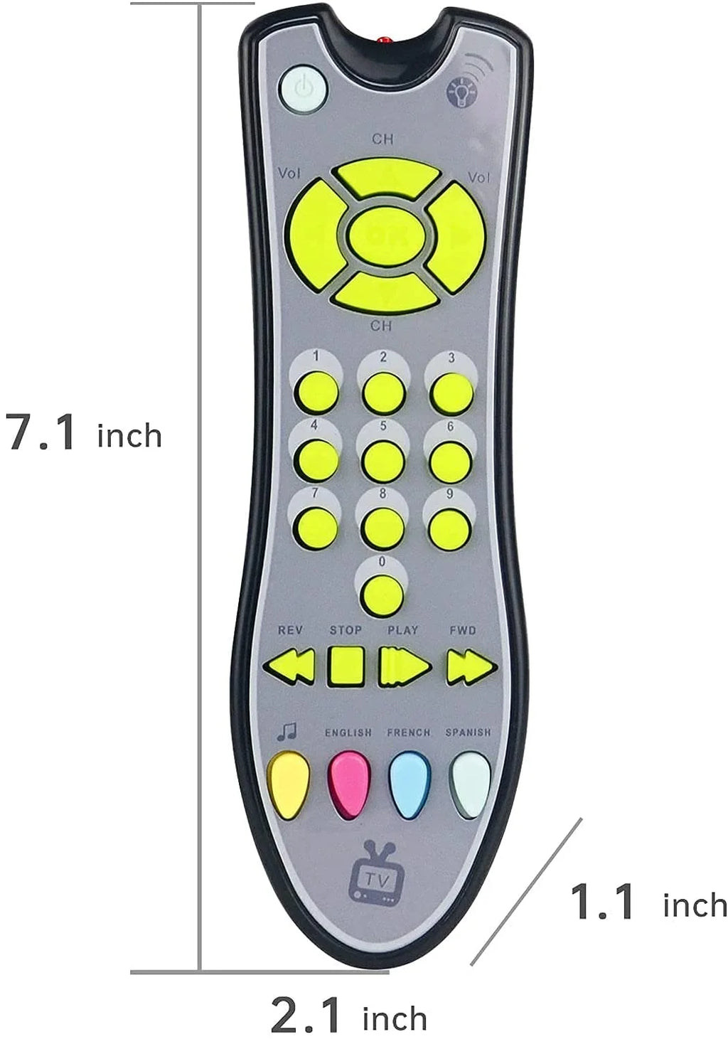 Gray TV Remote Control Toy with Light and Sound R632