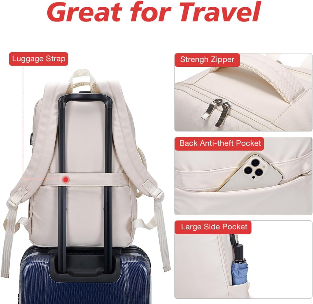 18x14x8 Inches Waterproof Travel Backpack with Charging Port W695824
