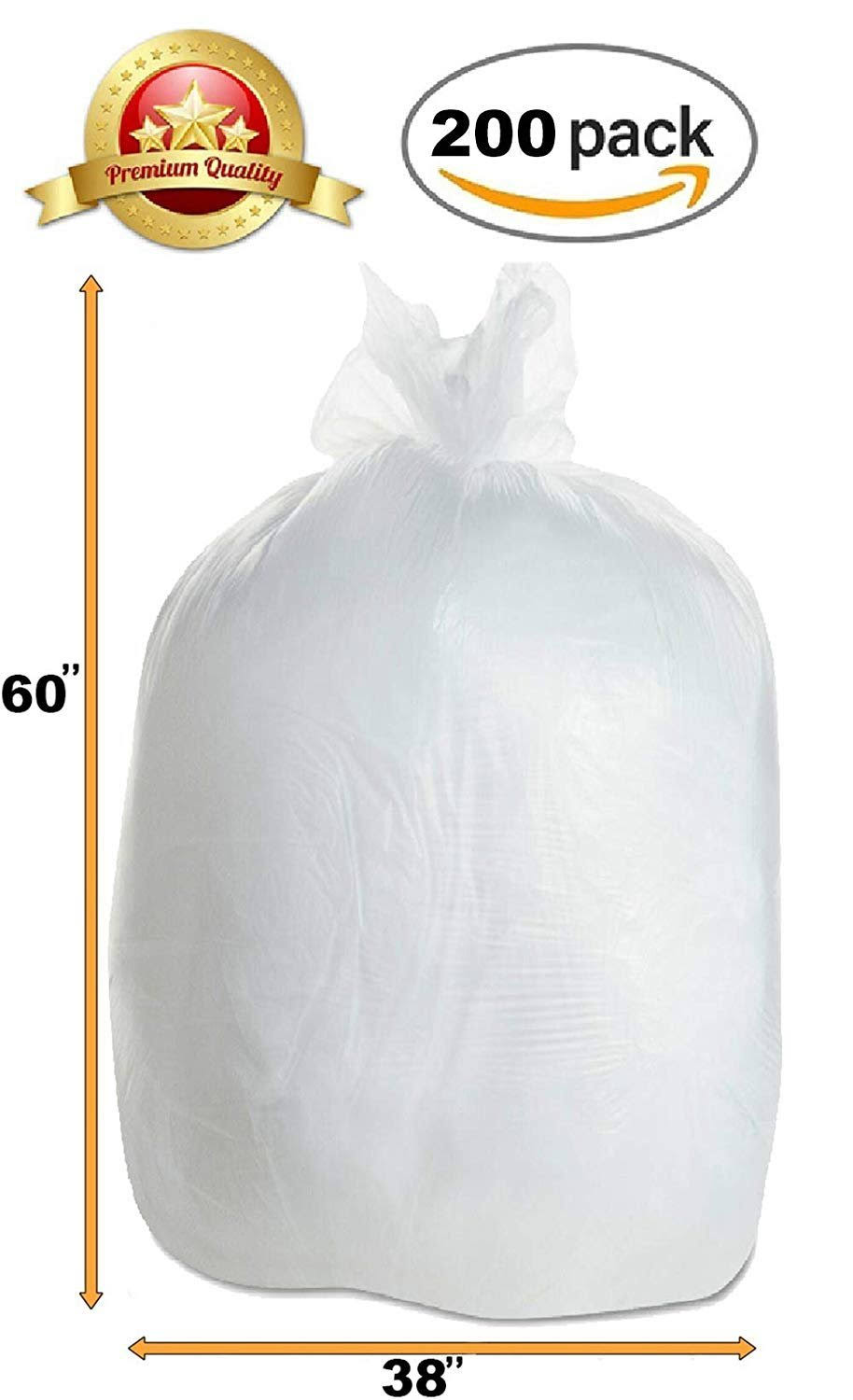 200 Pack Heavy Duty Can Liners 60 Gal U763