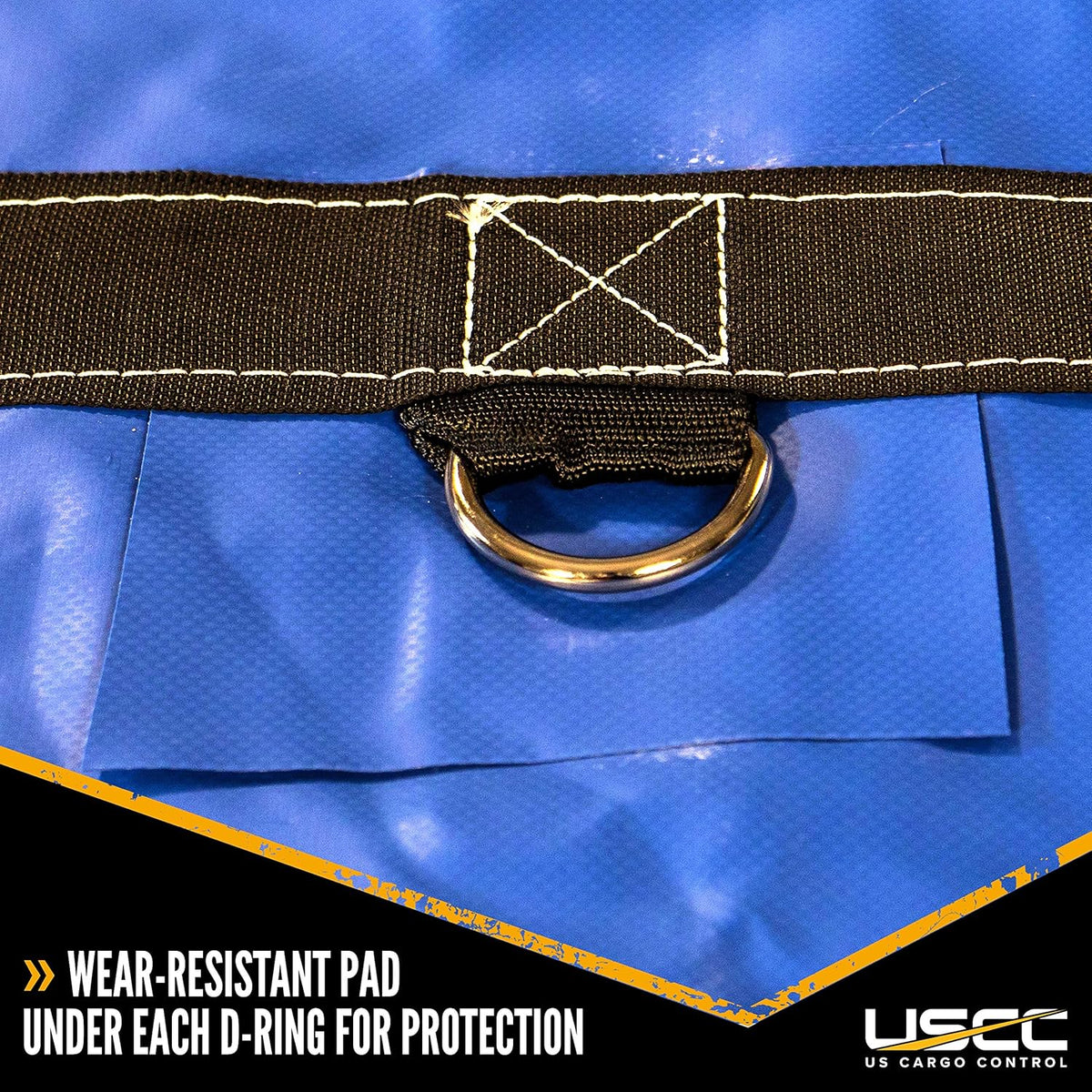 18 Ounce Blue Lumber Tarp with 4 Foot Drop and Flap H2517