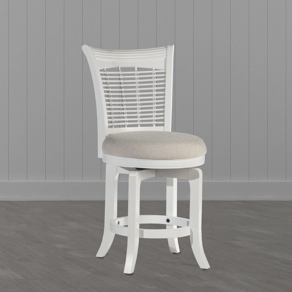 White Wood Counter Height Swivel Stool D763324