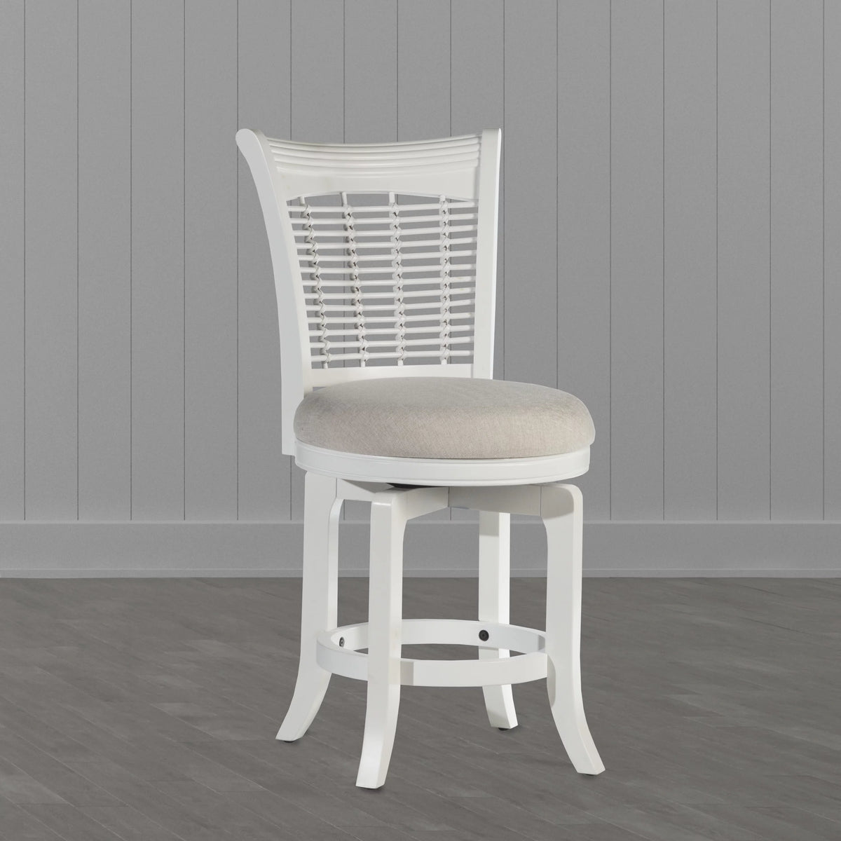 White Wood Counter Height Swivel Stool D763324