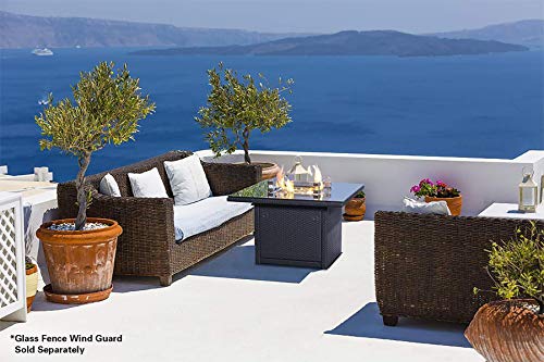 Slate Grey 36-Inch Outdoor Propane Gas Fire Pit Table with Tempered Glass Top R2906