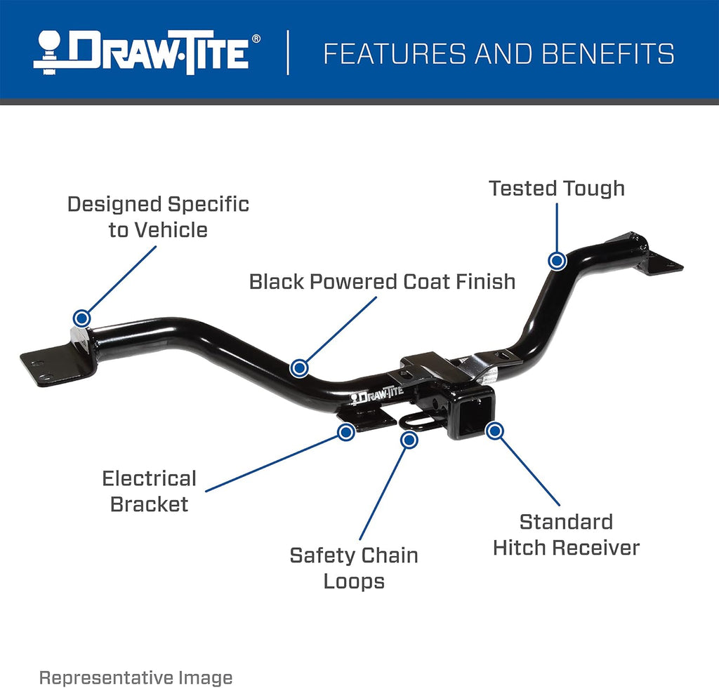 Class 3 Trailer Hitch, 2 Inch Receiver, Black Y170253