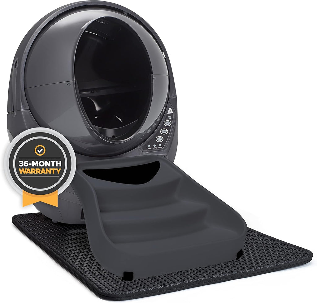 Self-Cleaning Cat Litter Box with Mat, Fence & Ramp Z890250