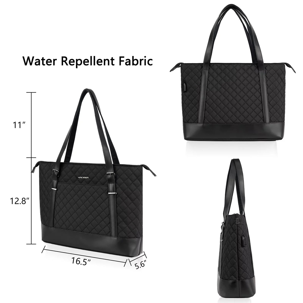 15.6" Black Laptop Tote Bag X7483
