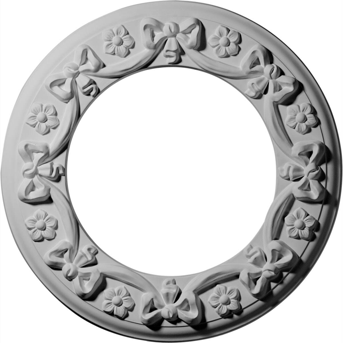 12 1/4x22OD x 7 1/2x22ID x 7/8x22P Ribbon with Bow Ceiling Medallion F16909