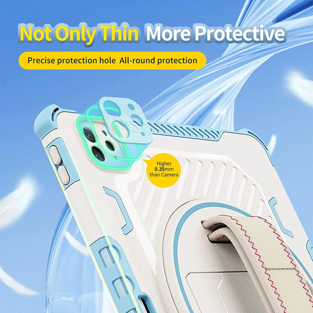 Heavy Duty Protective Cover with Rotating Hand Strap & Stand for Xiaomi Mi Pad 5 Pro 12.4 inch Q999252
