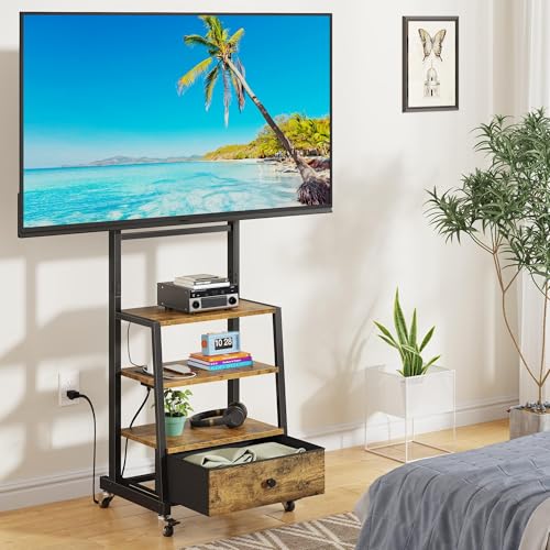 Rolling TV Stand with Wheels and Mount N923