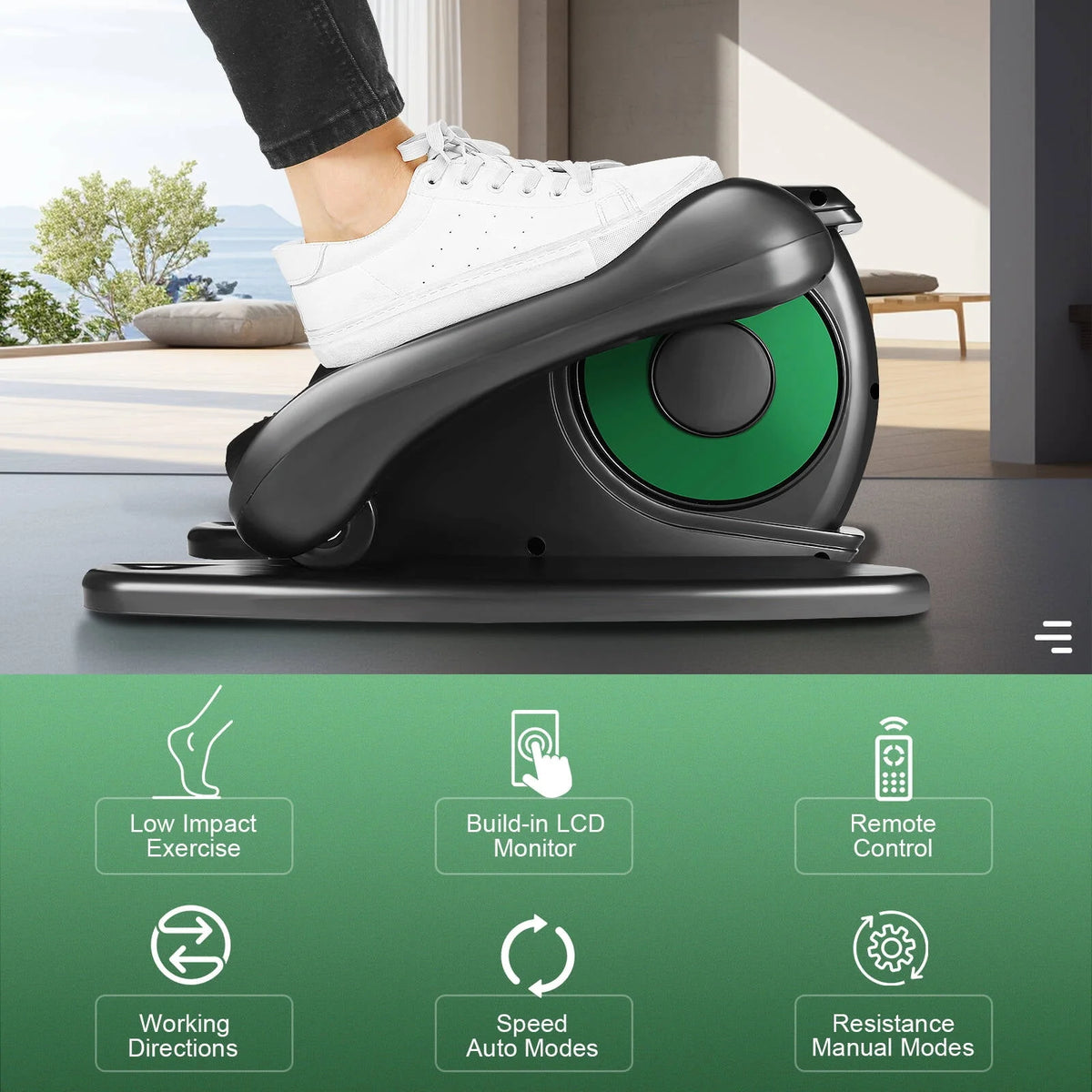 Under Desk Elliptical Machine with LCD Monitor Q53076