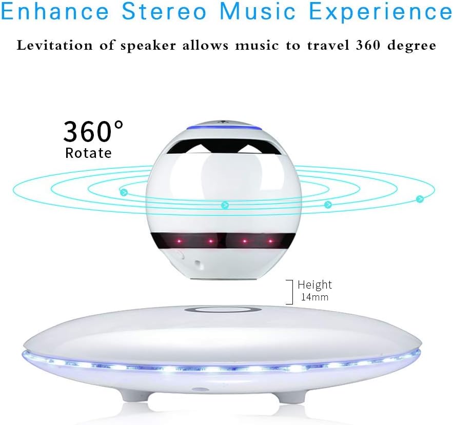 White Magnetic Levitating Bluetooth Speaker X32640
