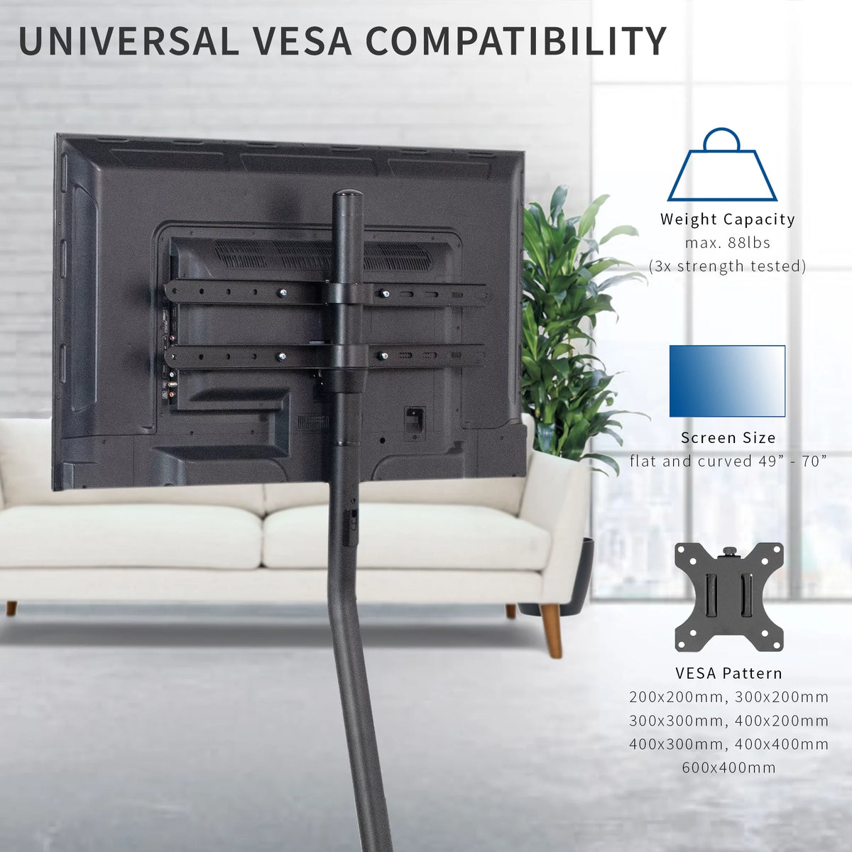 49" to 70" Screen TV Floor Stand A107
