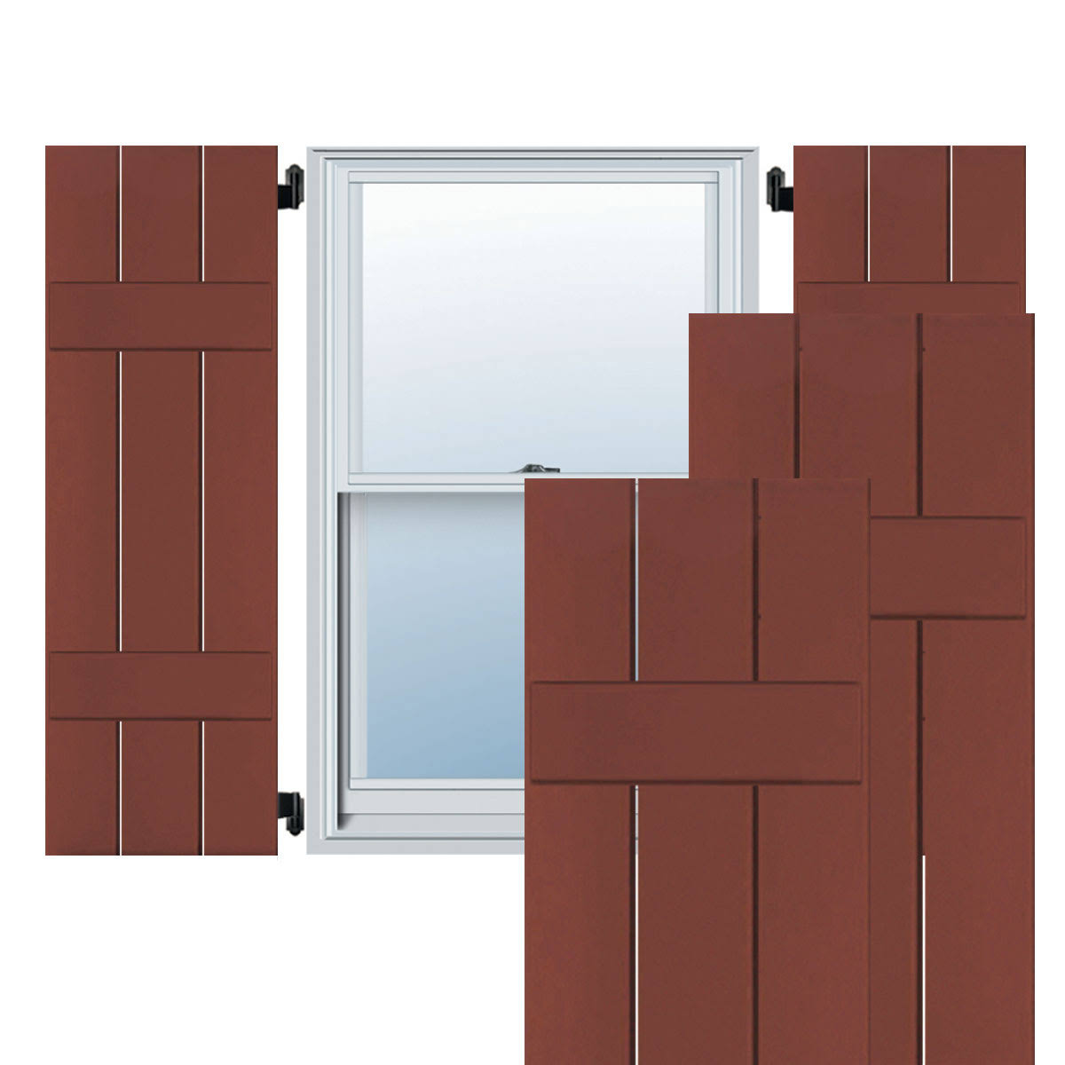 12x22W x 74x22H Exterior Real Wood Pine Board-n-Batten Shutters B490