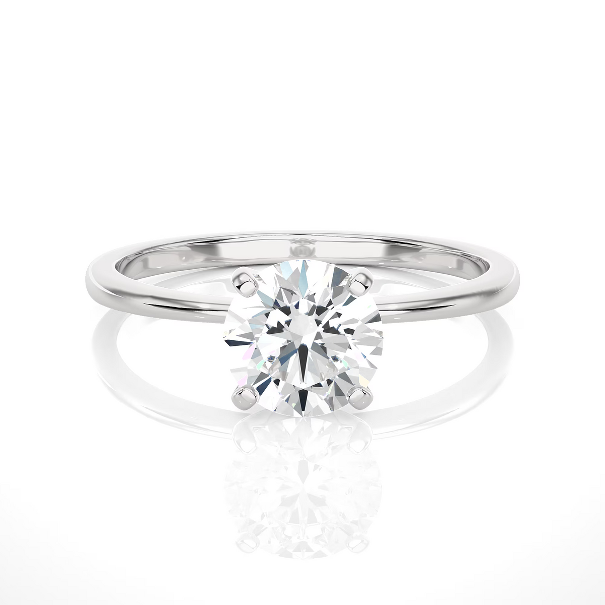 14k White Gold Lab Grown Diamond Solitaire Engagement Ring J250