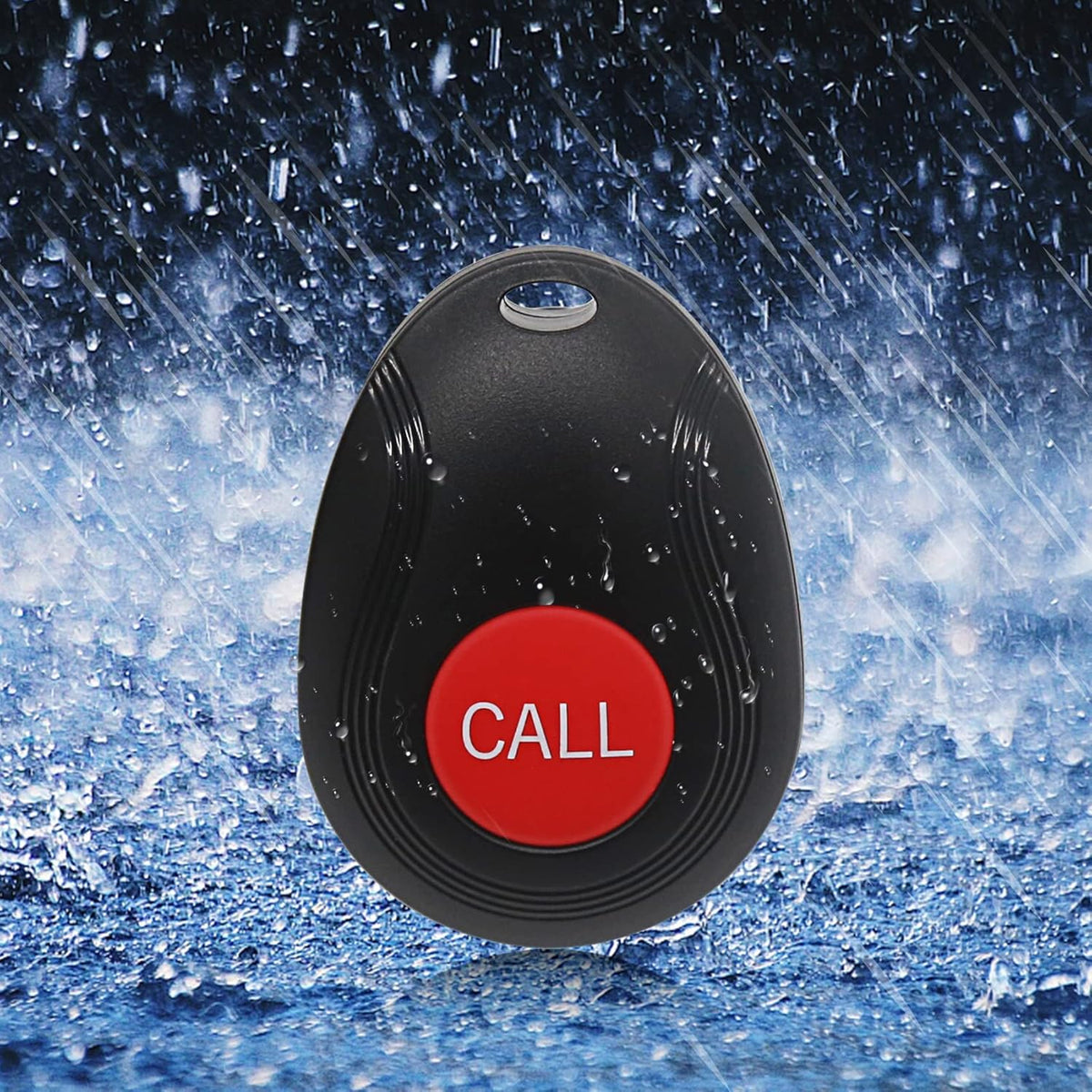 Wireless Caregiver Pager System with 2 Number Display Plug-in Receiver 6 Waterproof Transmitters F296406