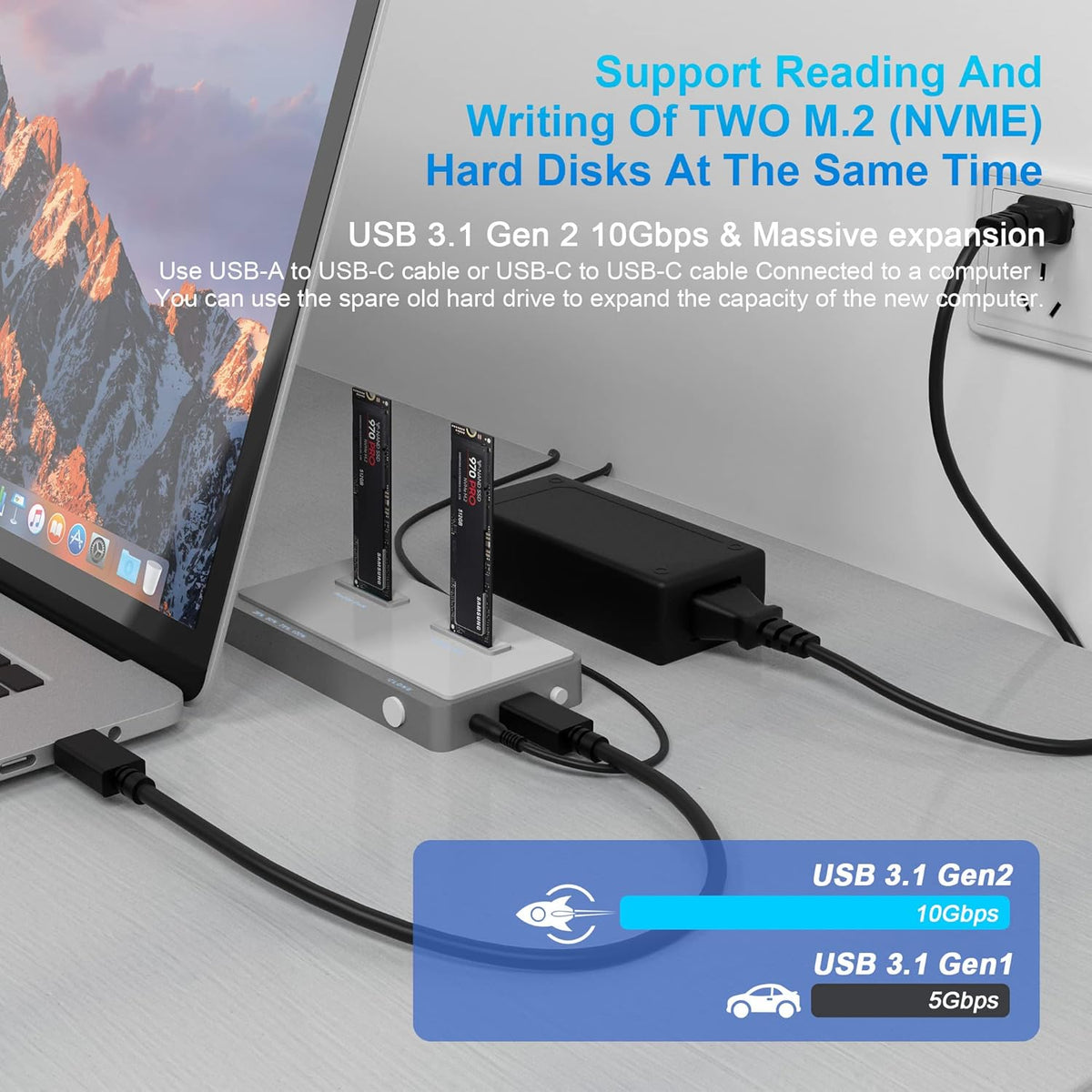 M.2 NVMe Dual-Bay Docking Station U858584
