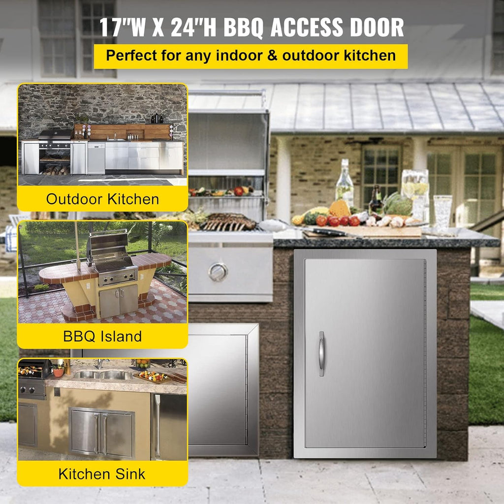 BBQ Access Door 17W x 24H Inch Stainless Steel L434