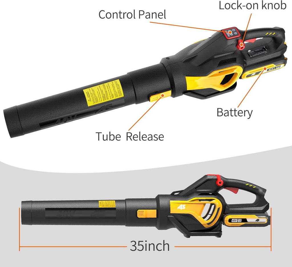 40V Cordless Leaf Blower with 2.5 Ah Battery & Charger, 530CFM B454
