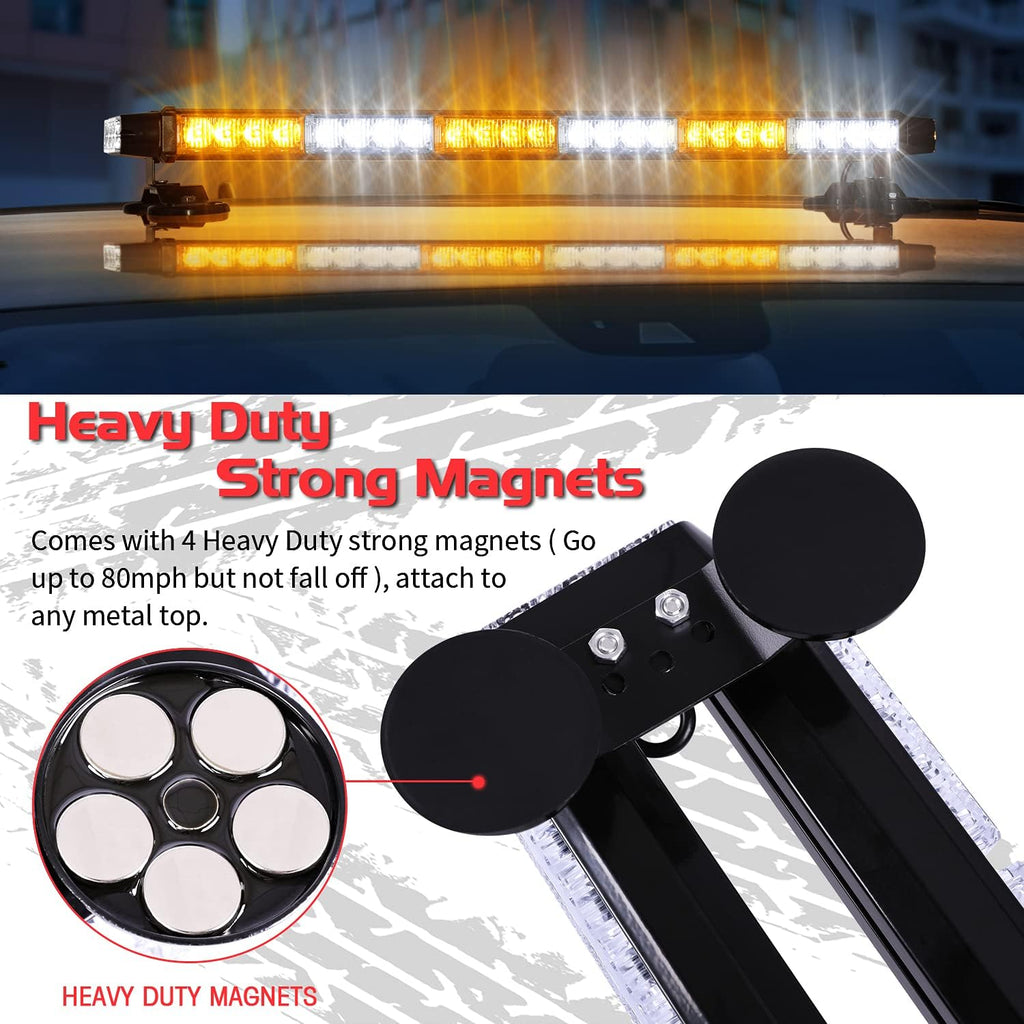 LED Strobe Light Bar 28.5'' 54 LED Emergency Warning Lightbar with Strong Magnetic and 16ft Cable Z985