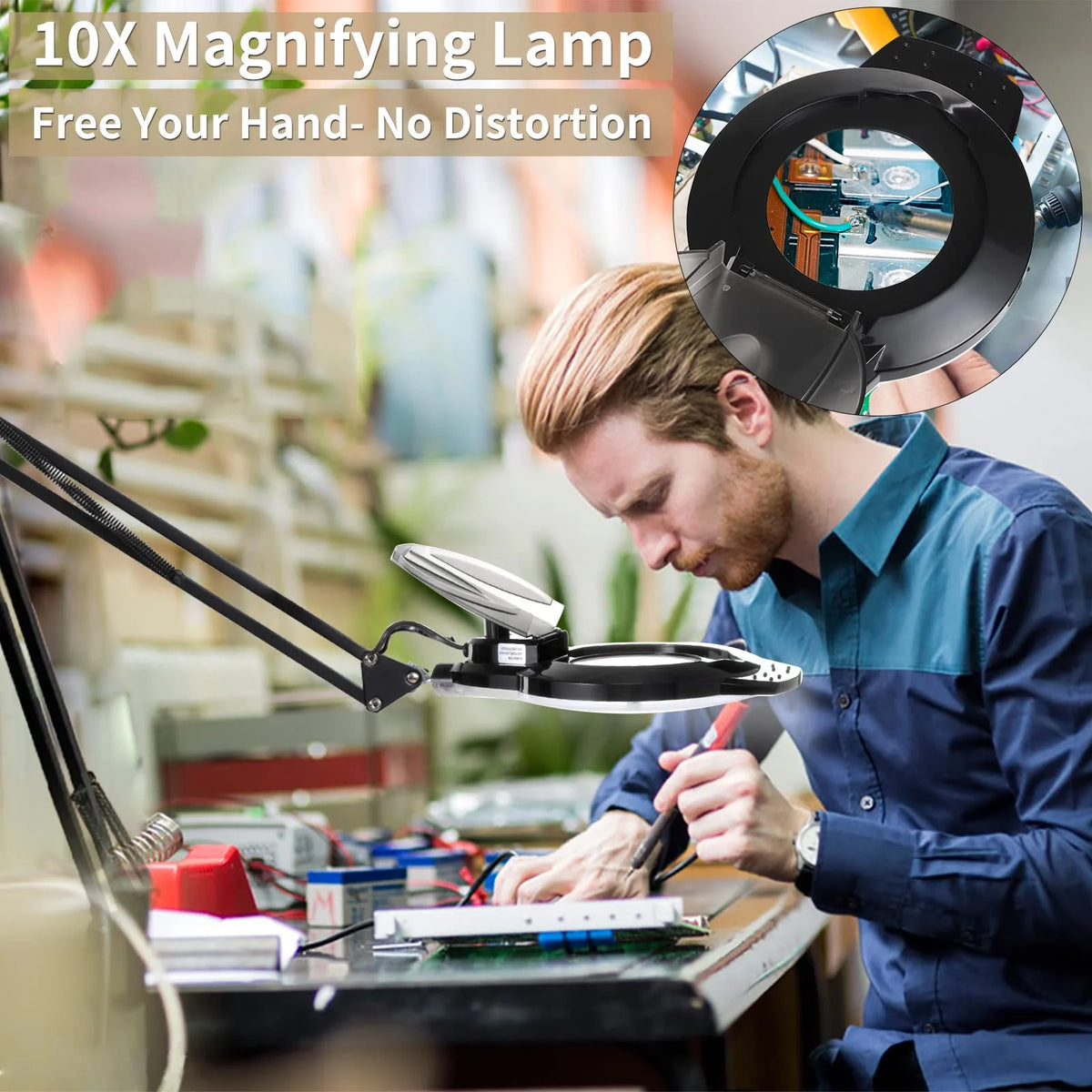 5-10X LED Magnifying Desk Lamp with Clamp H29818