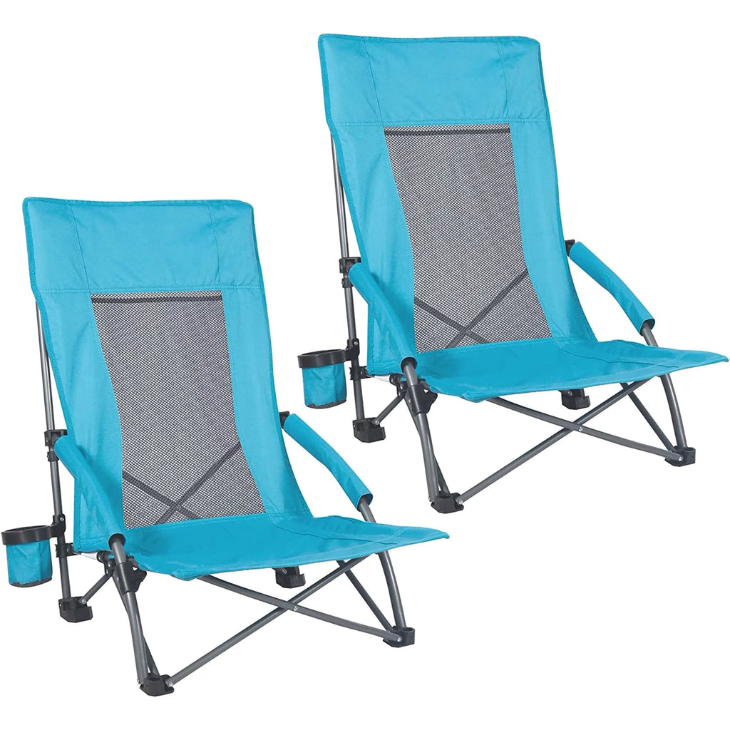Light Blue Folding Beach Chair 2 Pack V31702