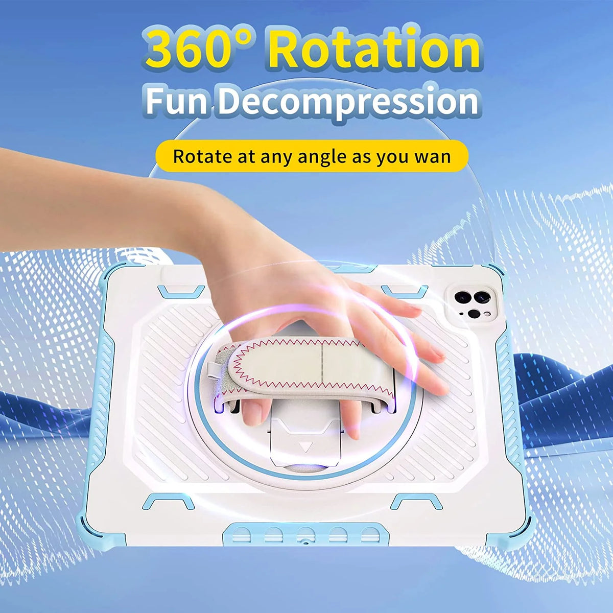 Heavy Duty Protective Cover with Rotating Hand Strap & Stand for Xiaomi Mi Pad 5 Pro 12.4 inch Q999252
